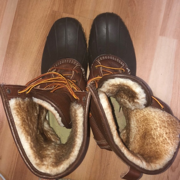 Mens LL Bean shearling lined boots size 12 - Picture 4 of 4